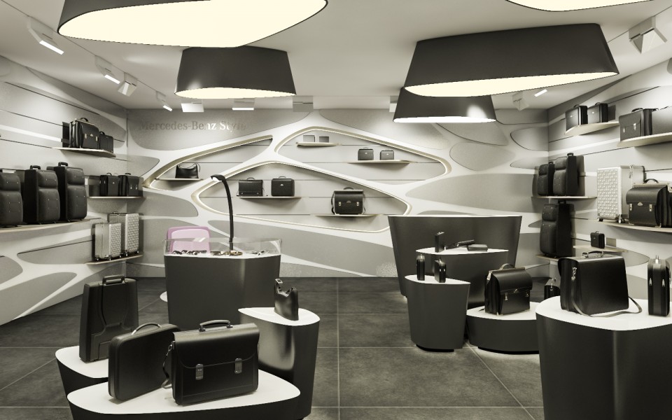 Mercedes Benz Store Concept | Innenarchitektur Visualisierung